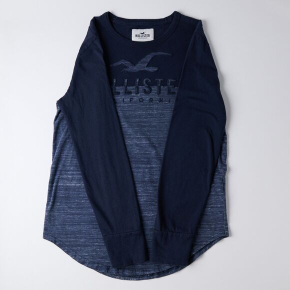 Hollister Men’s XS Long Sleeve Shirt Navy 100 Cottons 2010 Mall-Core Preppy Surf - Picture 6 of 9